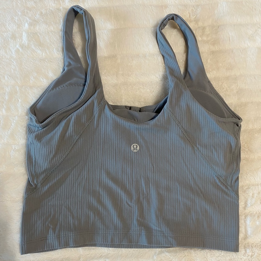 Gray Ribbed Tank Top - Picture 4 of 4